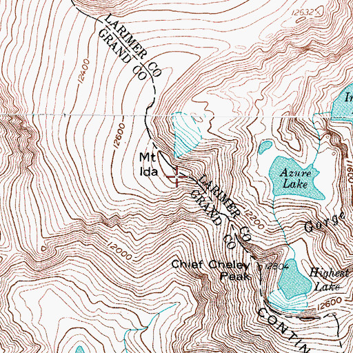 Topographic Map of Mount Ida, CO
