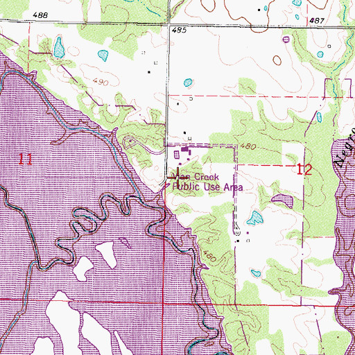 Topographic Map of Vian Creek Public Use Area, OK