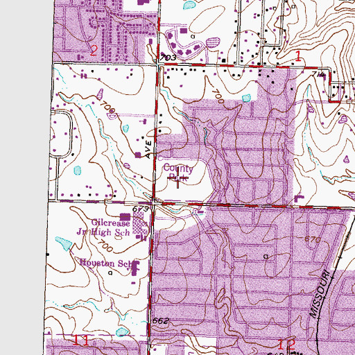 Topographic Map of County Park, OK