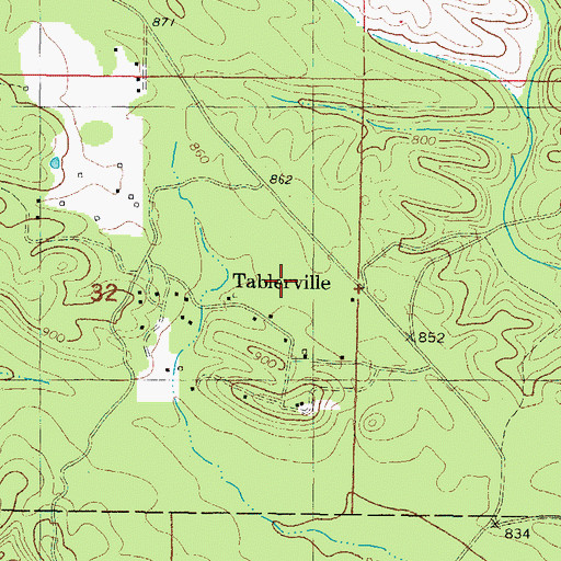 Topographic Map of Tablerville, OK