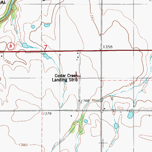Topographic Map of Cedar Creek Landing Strip (historical), OK