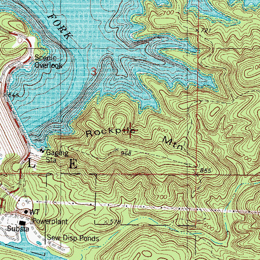 Topographic Map of Rockpile Mountain, OK