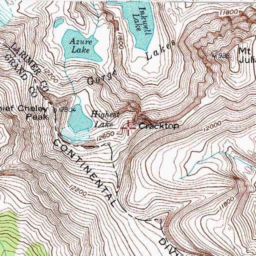 Topographic Map of Cracktop, CO