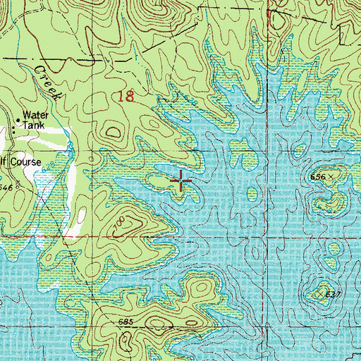 Topographic Map of Cedar Creek Recreation Area, OK