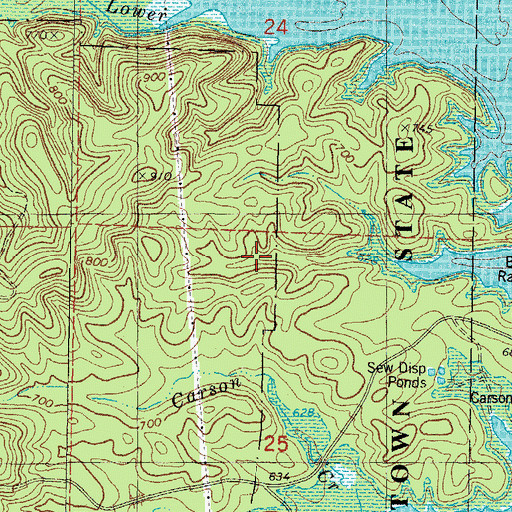 Topographic Map of Hochatown State Park, OK
