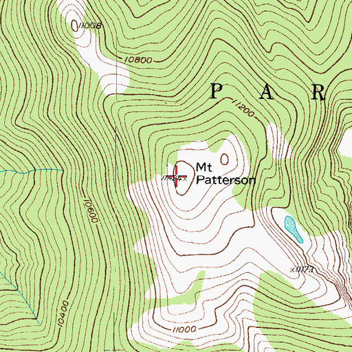 Topographic Map of Mount Patterson, CO