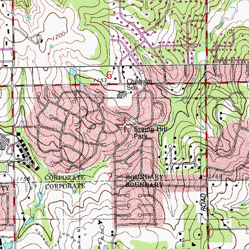 Topographic Map of Spring Hill Park, OK