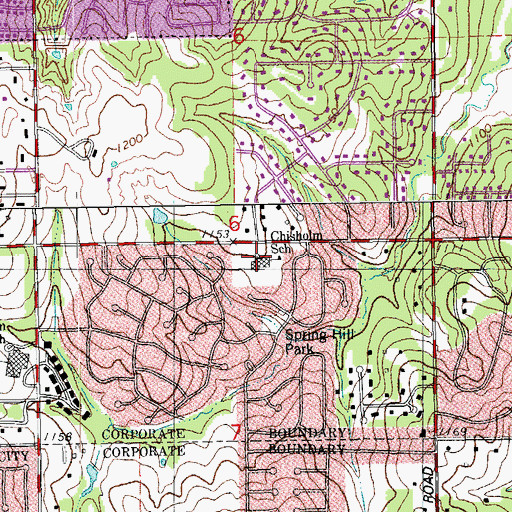 Topographic Map of Chisholm Elementary School, OK