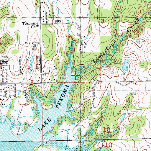 Topographic Map of Limestone Creek, OK