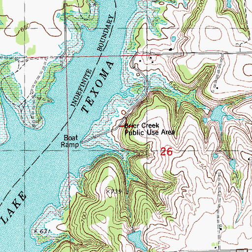 Topographic Map of Brier Creek Public Use Area, OK
