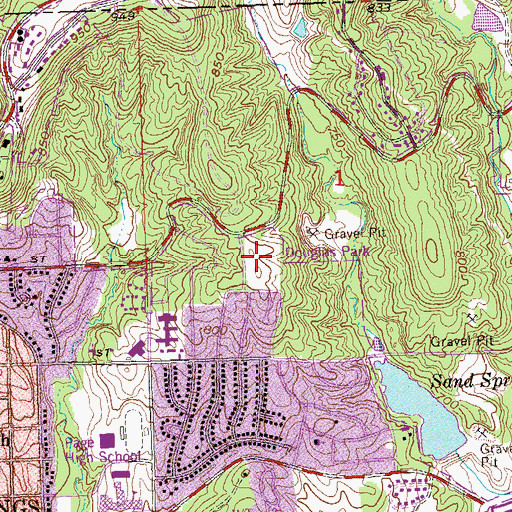 Topographic Map of Douglas Park, OK