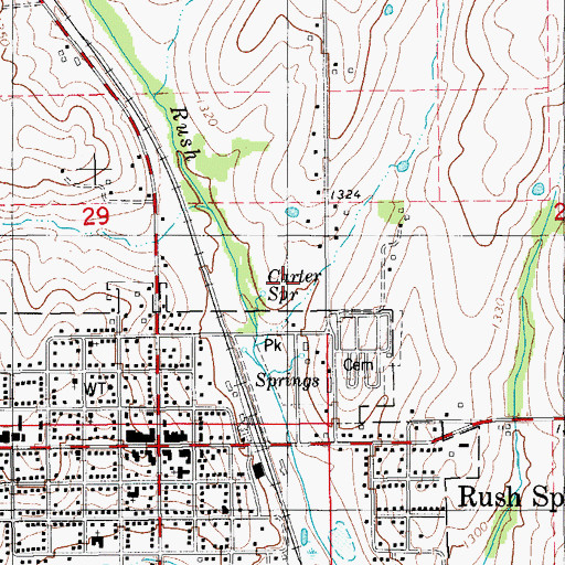 Topographic Map of Carter Spring, OK