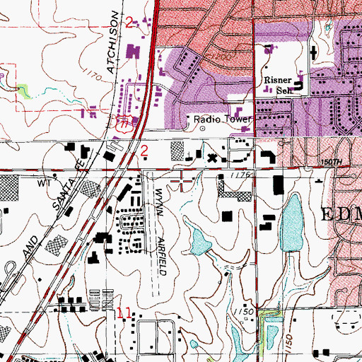 Topographic Map of Edmond Crossing, OK