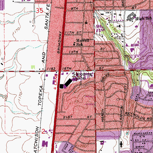 Topographic Map of Edmond Plaza, OK
