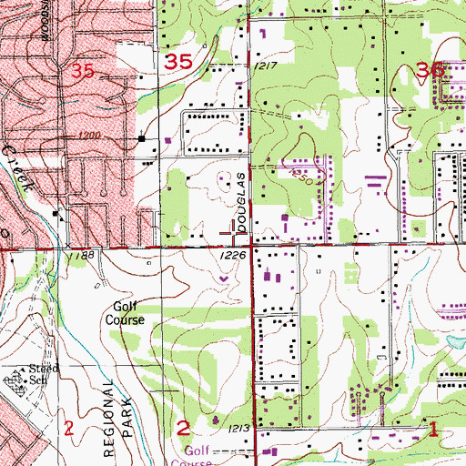 Topographic Map of Boulevard Marketplace, OK