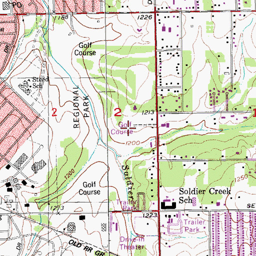Topographic Map of Village Oaks Shopping Center, OK