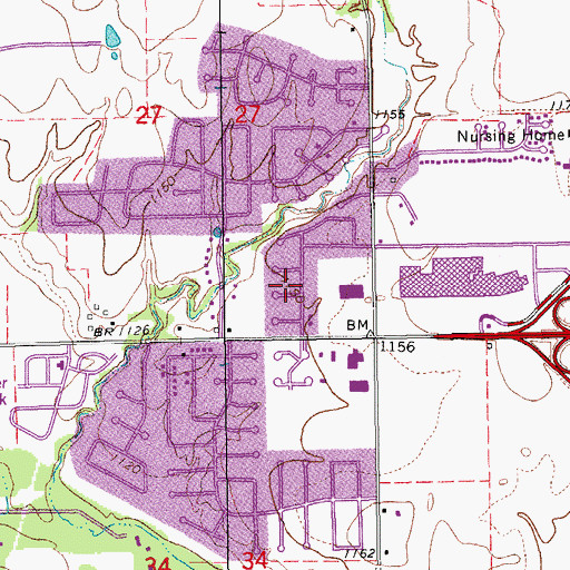 Topographic Map of River Oaks Plaza, OK