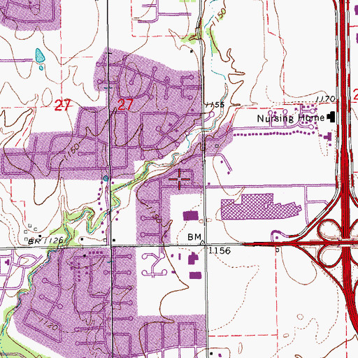 Topographic Map of Sooner West Plaza, OK