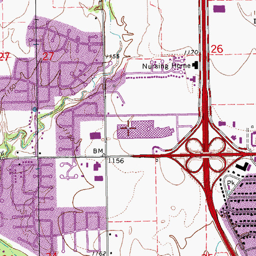 Topographic Map of Sooner Fashion Mall, OK