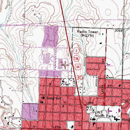 Topographic Map of North Ridge Shopping Center, OK