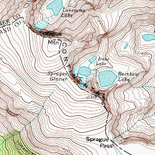 Topographic Map of Sprague Glacier, CO