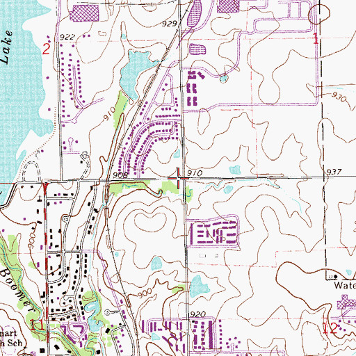Topographic Map of Lakeview Plaza, OK