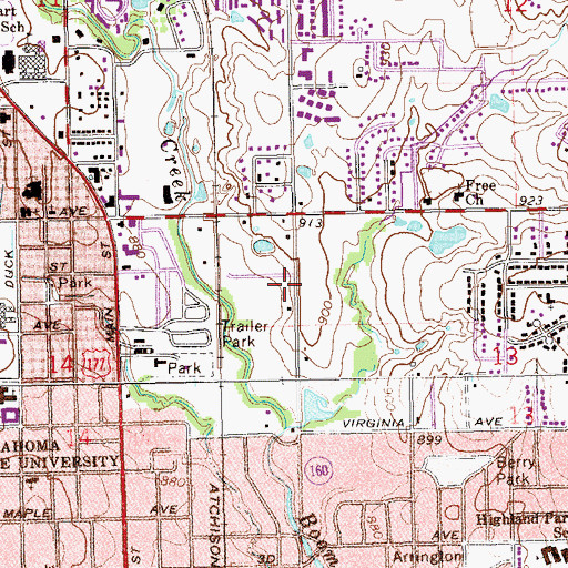 Topographic Map of Pioneer Square, OK