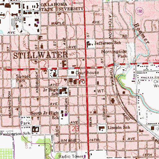 Topographic Map of Eight Main Place, OK