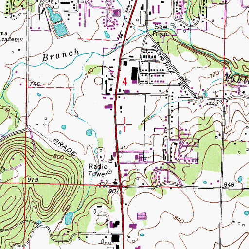 Topographic Map of Wal-Mart Shopping Center, OK