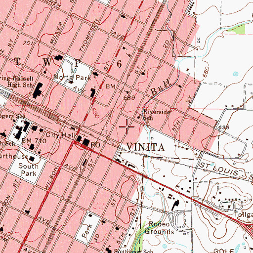 Topographic Map of Bull Creek Shopping Center, OK