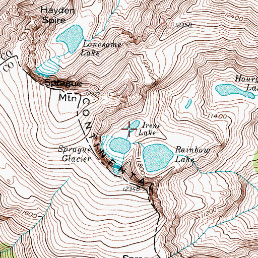 Topographic Map of Irene Lake, CO