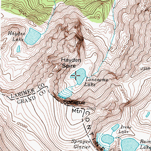 Topographic Map of Lonesome Lake, CO