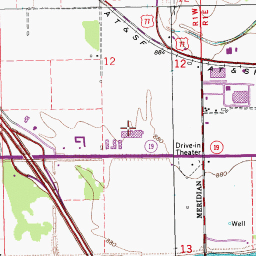 Topographic Map of Valley Plaza Shopping Center, OK