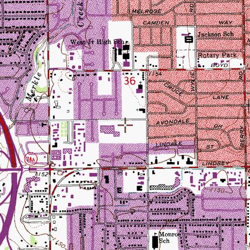 Topographic Map of West Lindsey Shopping Center, OK