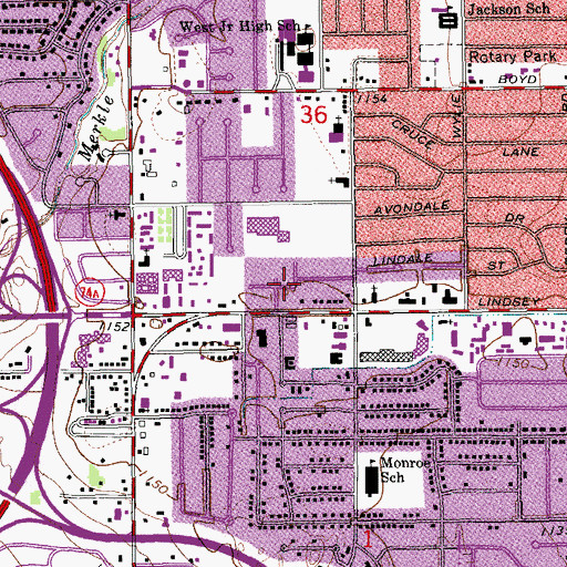 Topographic Map of Heritage Plaza, OK