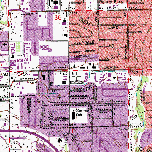 Topographic Map of Hollywood Shopping Center, OK