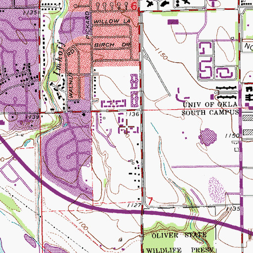 Topographic Map of Sherwood South Shopping Center, OK