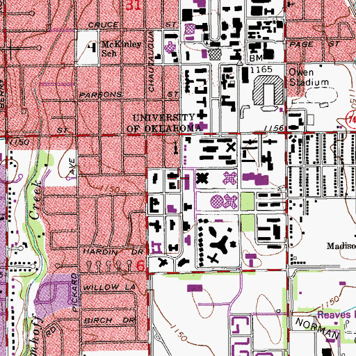 Topographic Map of Stubbeman Village, OK