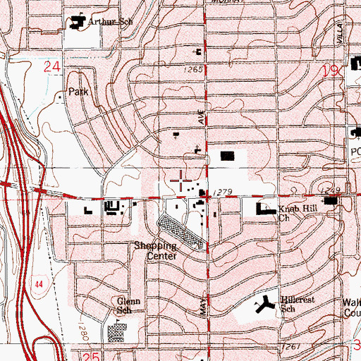Topographic Map of Almonte Shopping Center, OK