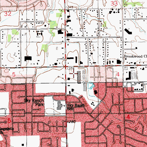 Topographic Map of Brookwood North Shopping Center, OK