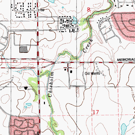 Topographic Map of Centre of America, OK