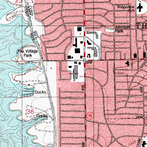 Topographic Map of Colonade, OK