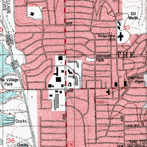 Topographic Map of Commerce Galleria, OK