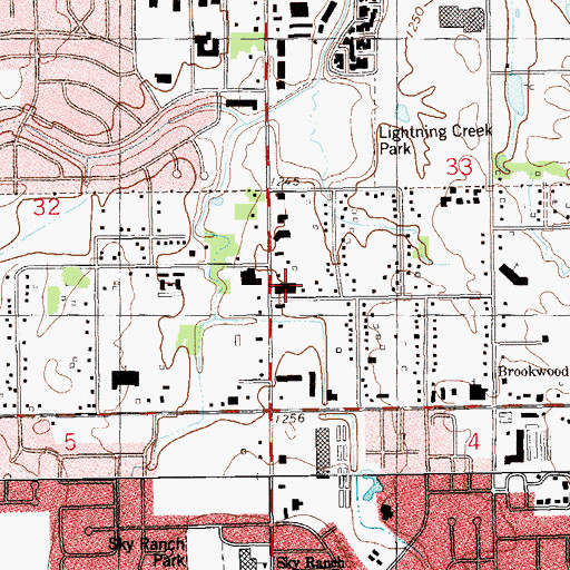 Topographic Map of Center 8400, OK
