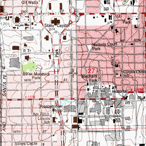 Topographic Map of Culbertson Shopping Center, OK