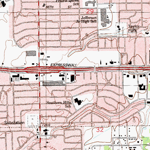 Topographic Map of Indiana Place, OK
