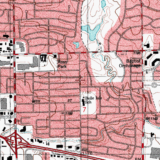 Topographic Map of Kickingbird Square, OK