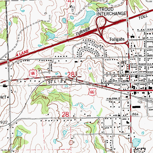 Topographic Map of Plaza 66, OK