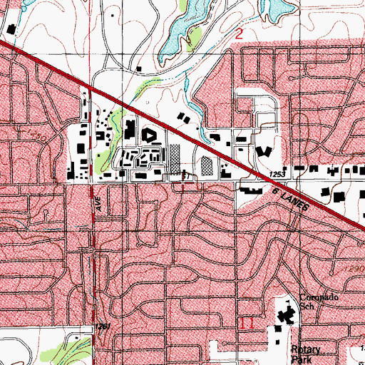 Topographic Map of Lakeshore Mall, OK