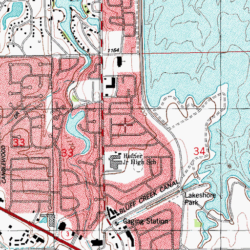 Topographic Map of Lakeshore Shops, OK
